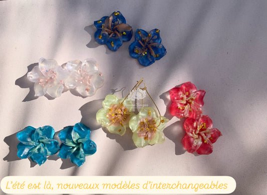 Boucles d’oreilles hibiscus