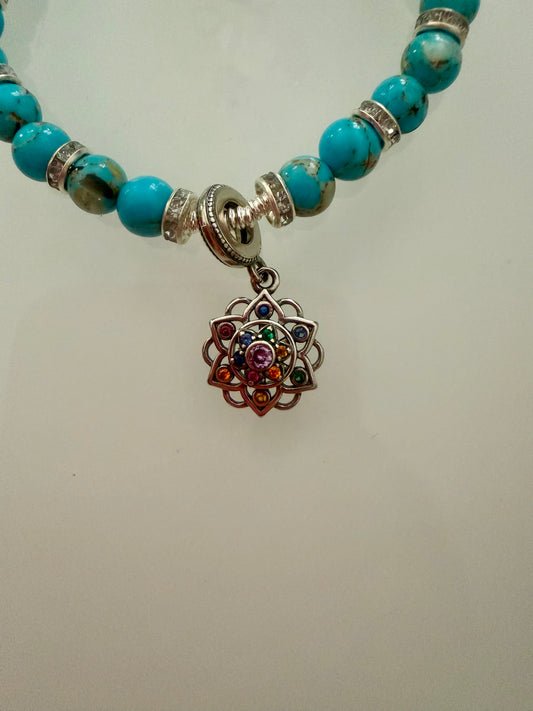 Bracelet en turquoise arbre à vie chahkra