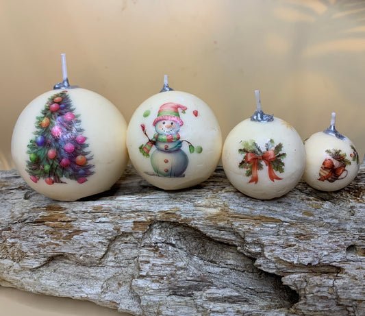 Coffret de Bougies boule de Noël décorée