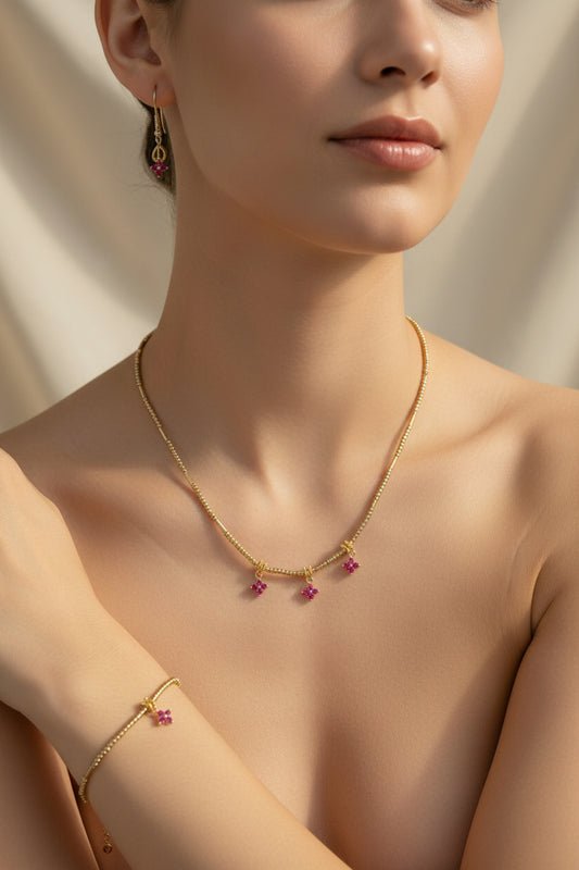 Parure « fuschia »