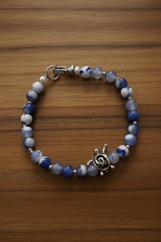 Bracelet en agate nuage - tortue