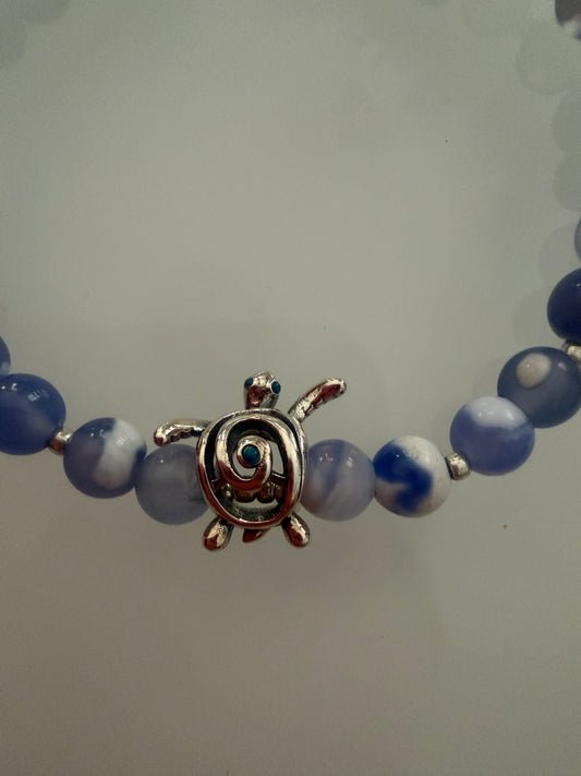 Bracelet en agate nuage - tortue