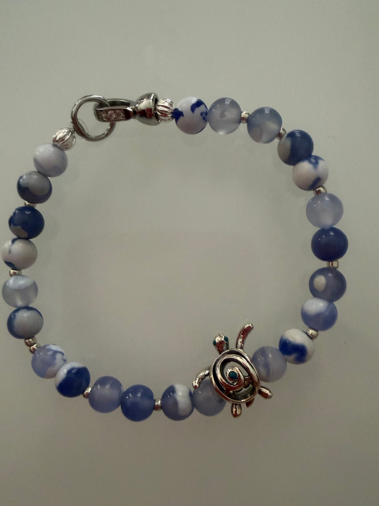 Bracelet en agate nuage - tortue