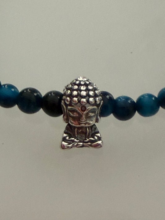Bracelet en pierres d’œil de tigre bleu