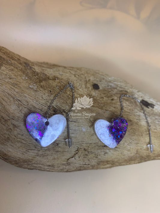 Boucles d’oreilles pendantes cœurs