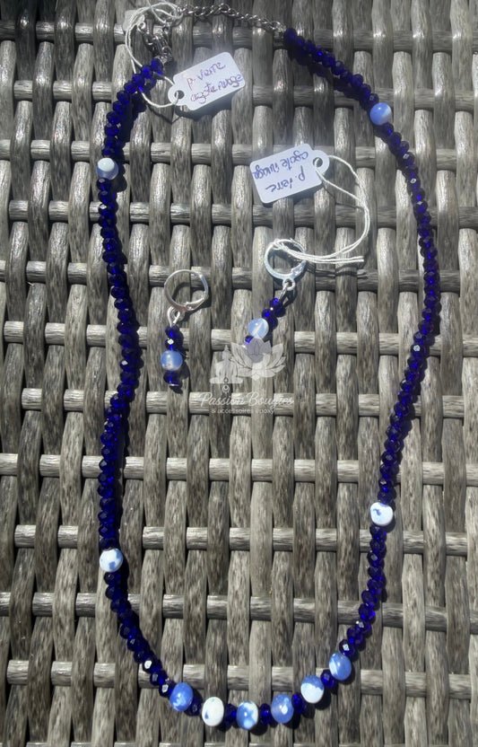 Parure « cristal bleu »
