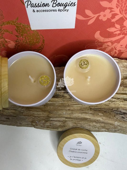 Pot métal  4 oz✨ Bougie énergétique – Chakra couronne 💜 parfumé 🌿